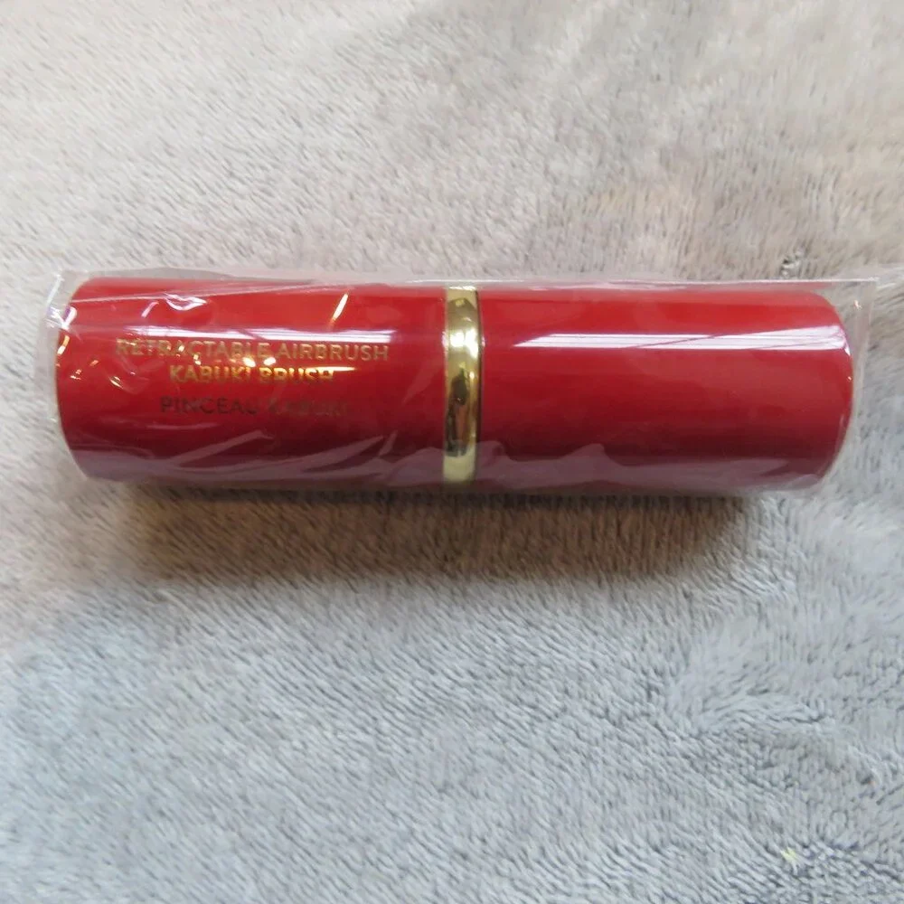NEW Laura Geller Holiday Red Retractable Airbrush Kabuki Brush Plastic Seal NWOB